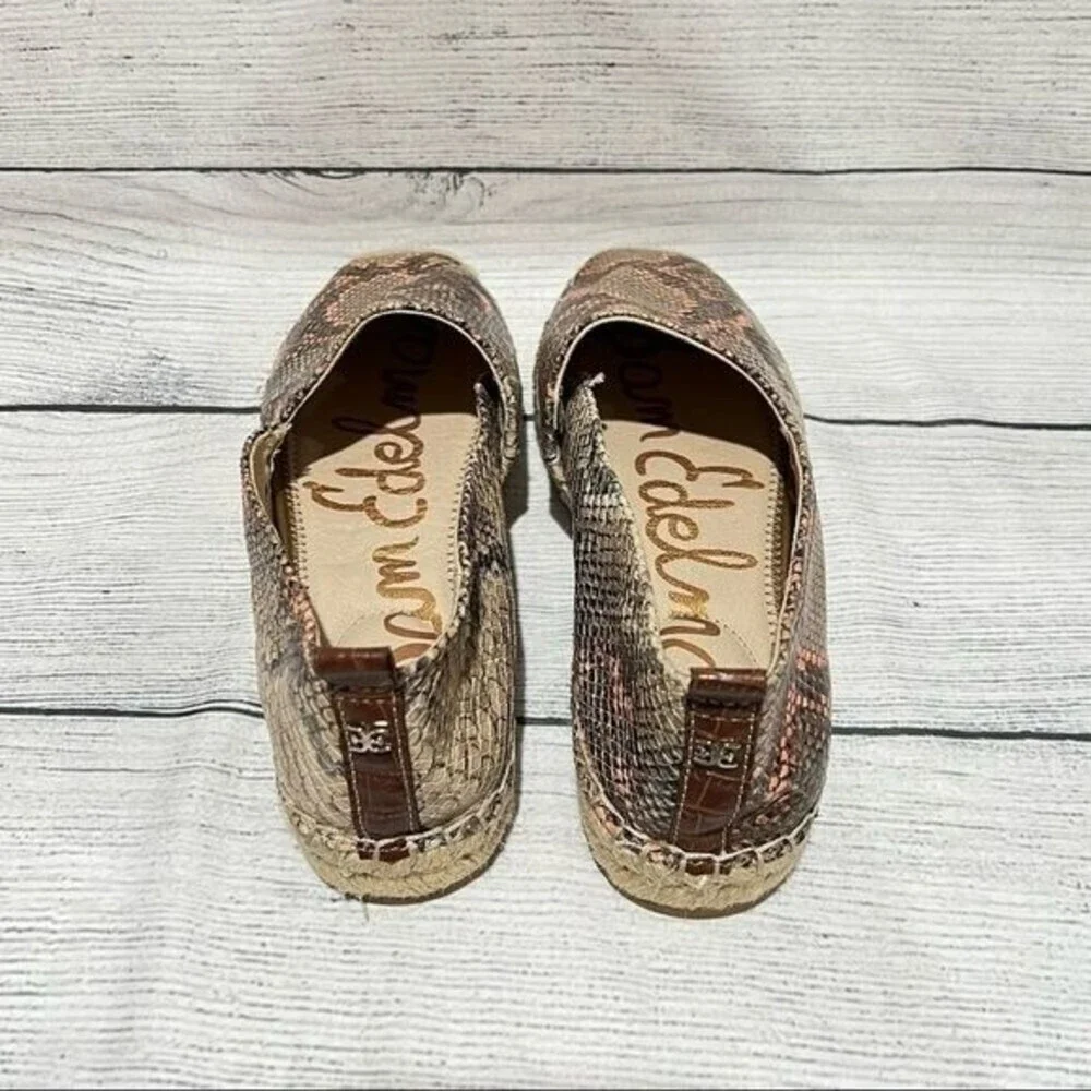 SAM Edelman Khloe Espadrille Snake Print Slip On Flat Size 9.5